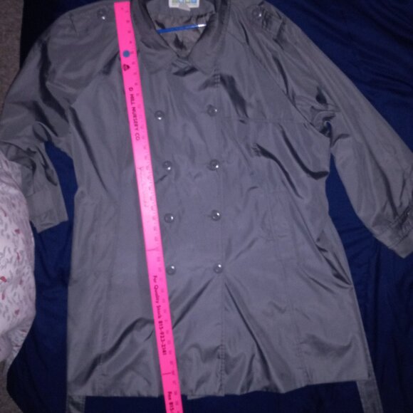 Women's Weather Solution Gray Grey Raincoat Trench coat 30W 4X/5X Plus Size - Picture 6 of 7